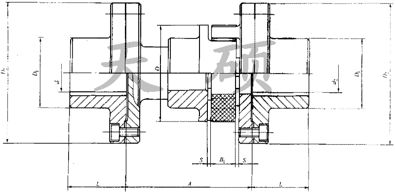 LXJ接中間軸型<strong>星形彈性聯軸器</strong>